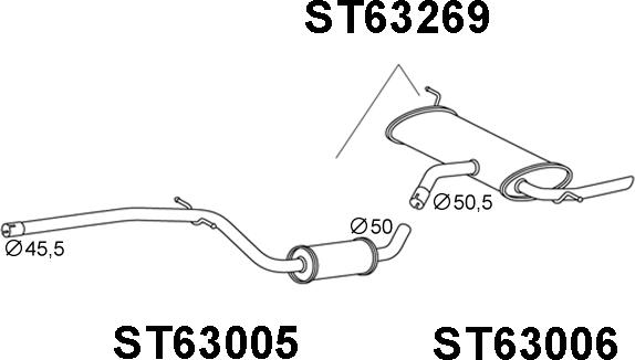 Veneporte ST63269 - Глушник вихлопних газів кінцевий autocars.com.ua