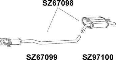 Veneporte SZ67100 - Глушитель выхлопных газов, конечный avtokuzovplus.com.ua
