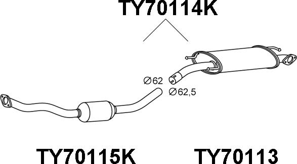 Veneporte TY70114K - Каталізатор autocars.com.ua