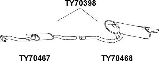 Veneporte TY70468 - Глушитель выхлопных газов, конечный avtokuzovplus.com.ua