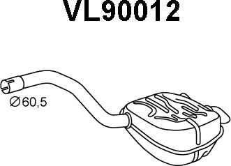 Veneporte VL90012 - Глушник вихлопних газів кінцевий autocars.com.ua