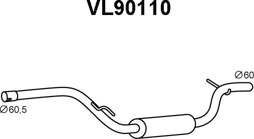Veneporte VL90110 - Середній глушник вихлопних газів autocars.com.ua