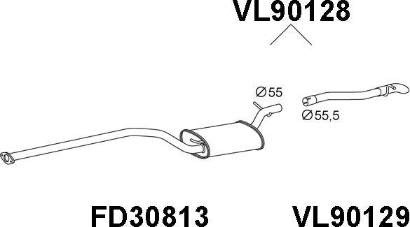 Veneporte VL90128 - Глушник вихлопних газів кінцевий autocars.com.ua