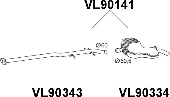 Veneporte VL90141 - Глушник вихлопних газів кінцевий autocars.com.ua