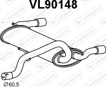 Veneporte VL90148 - Глушник вихлопних газів кінцевий autocars.com.ua