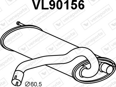 Veneporte VL90156 - Глушитель выхлопных газов, конечный avtokuzovplus.com.ua