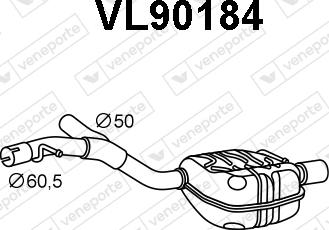 Veneporte VL90184 - Глушитель выхлопных газов, конечный avtokuzovplus.com.ua