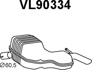 Veneporte VL90334 - Глушник вихлопних газів кінцевий autocars.com.ua