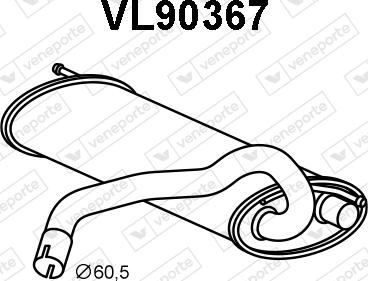 Veneporte VL90367 - Глушитель выхлопных газов, конечный avtokuzovplus.com.ua