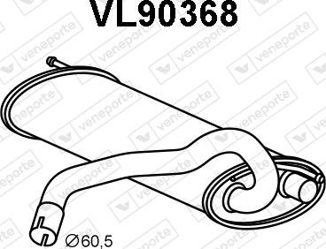 Veneporte VL90368 - Глушитель выхлопных газов, конечный avtokuzovplus.com.ua