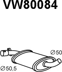 Veneporte VW80084 - Середній глушник вихлопних газів autocars.com.ua