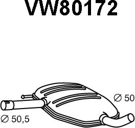 Veneporte VW80172 - Середній глушник вихлопних газів autocars.com.ua