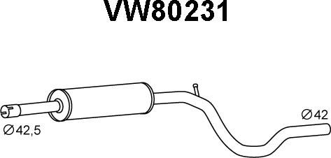 Veneporte VW80231 - Средний глушитель выхлопных газов autodnr.net