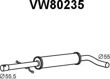 Veneporte VW80235 - Середній глушник вихлопних газів autocars.com.ua