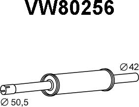 Veneporte VW80256 - Середній глушник вихлопних газів autocars.com.ua