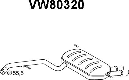 Veneporte VW80320 - Глушник вихлопних газів кінцевий autocars.com.ua