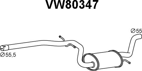 Veneporte VW80347 - Глушитель выхлопных газов, конечный avtokuzovplus.com.ua