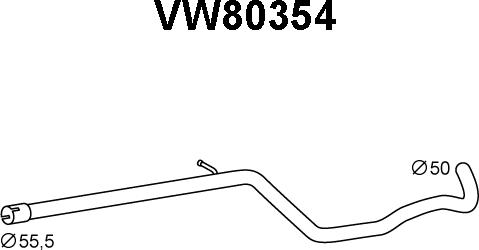 Veneporte VW80354 - Труба вихлопного газу autocars.com.ua