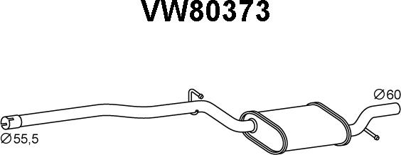 Veneporte VW80373 - Глушник вихлопних газів кінцевий autocars.com.ua