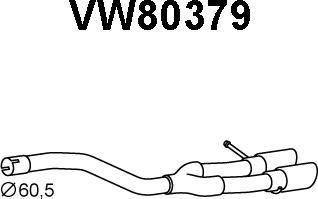 Veneporte VW80379 - Труба вихлопного газу autocars.com.ua