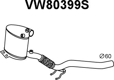 Veneporte VW80399S - сажі / частковий фільтр, система вихлопу ОГ autocars.com.ua