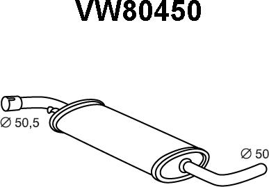 Veneporte VW80450 - Средний глушитель выхлопных газов avtokuzovplus.com.ua