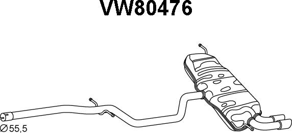 Veneporte VW80476 - Глушник вихлопних газів кінцевий autocars.com.ua