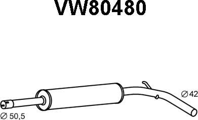 Veneporte VW80480 - Средний глушитель выхлопных газов autodnr.net
