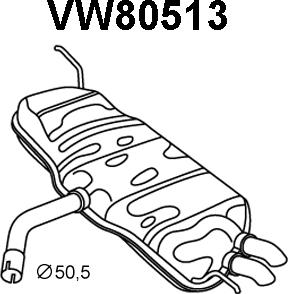 Veneporte VW80513 - Глушник вихлопних газів кінцевий autocars.com.ua