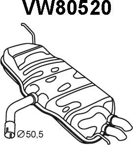 Veneporte VW80520 - Глушник вихлопних газів кінцевий autocars.com.ua