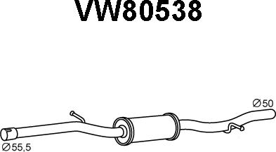 Veneporte VW80538 - Середній глушник вихлопних газів autocars.com.ua