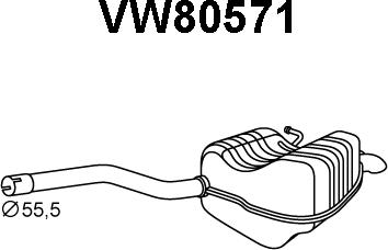 Veneporte VW80571 - Глушник вихлопних газів кінцевий autocars.com.ua