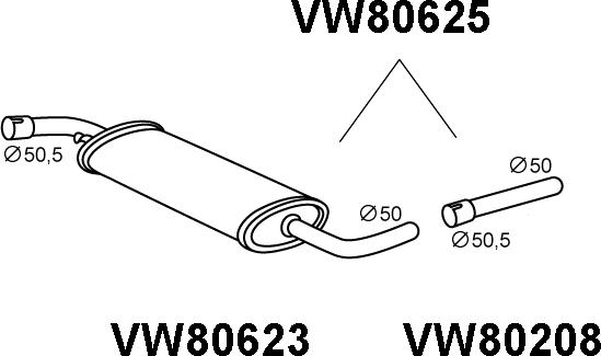 Veneporte VW80625 - Предглушитель выхлопных газов avtokuzovplus.com.ua