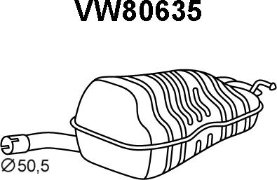 Veneporte VW80635 - Глушитель выхлопных газов, конечный avtokuzovplus.com.ua