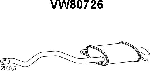 Veneporte VW80726 - Глушитель выхлопных газов, конечный avtokuzovplus.com.ua