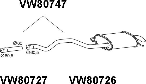 Veneporte VW80747 - Глушник вихлопних газів кінцевий autocars.com.ua