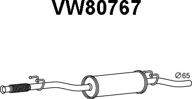 Veneporte VW80767 - Середній глушник вихлопних газів autocars.com.ua