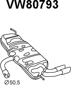 Veneporte VW80793 - Глушник вихлопних газів кінцевий autocars.com.ua