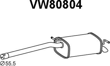 Veneporte VW80804 - Глушитель выхлопных газов, конечный avtokuzovplus.com.ua