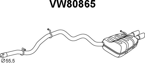 Veneporte VW80865 - Глушник вихлопних газів кінцевий autocars.com.ua