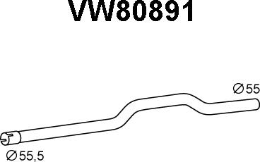 Veneporte VW80891 - Труба вихлопного газу autocars.com.ua