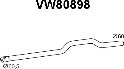Veneporte VW80898 - Труба вихлопного газу autocars.com.ua