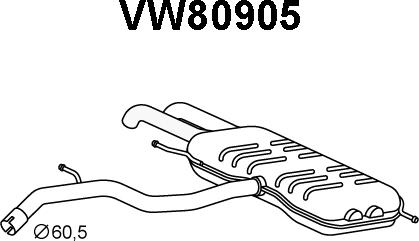 Veneporte VW80905 - Глушитель выхлопных газов, конечный avtokuzovplus.com.ua