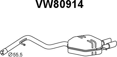 Veneporte VW80914 - Глушитель выхлопных газов, конечный avtokuzovplus.com.ua