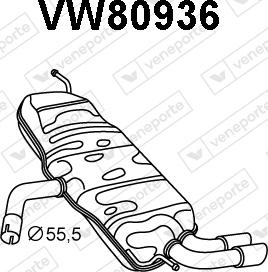 Veneporte VW80936 - Глушник вихлопних газів кінцевий autocars.com.ua