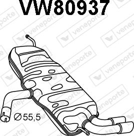 Veneporte VW80937 - Глушник вихлопних газів кінцевий autocars.com.ua