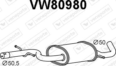 Veneporte VW80980 - Середній глушник вихлопних газів autocars.com.ua