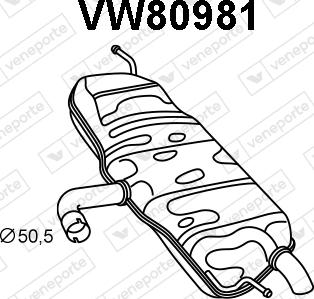 Veneporte VW80981 - Глушник вихлопних газів кінцевий autocars.com.ua
