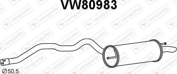 Veneporte VW80983 - Глушитель выхлопных газов, конечный avtokuzovplus.com.ua