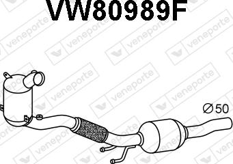 Veneporte VW80989F - Сажевый / частичный фильтр, система выхлопа ОГ avtokuzovplus.com.ua